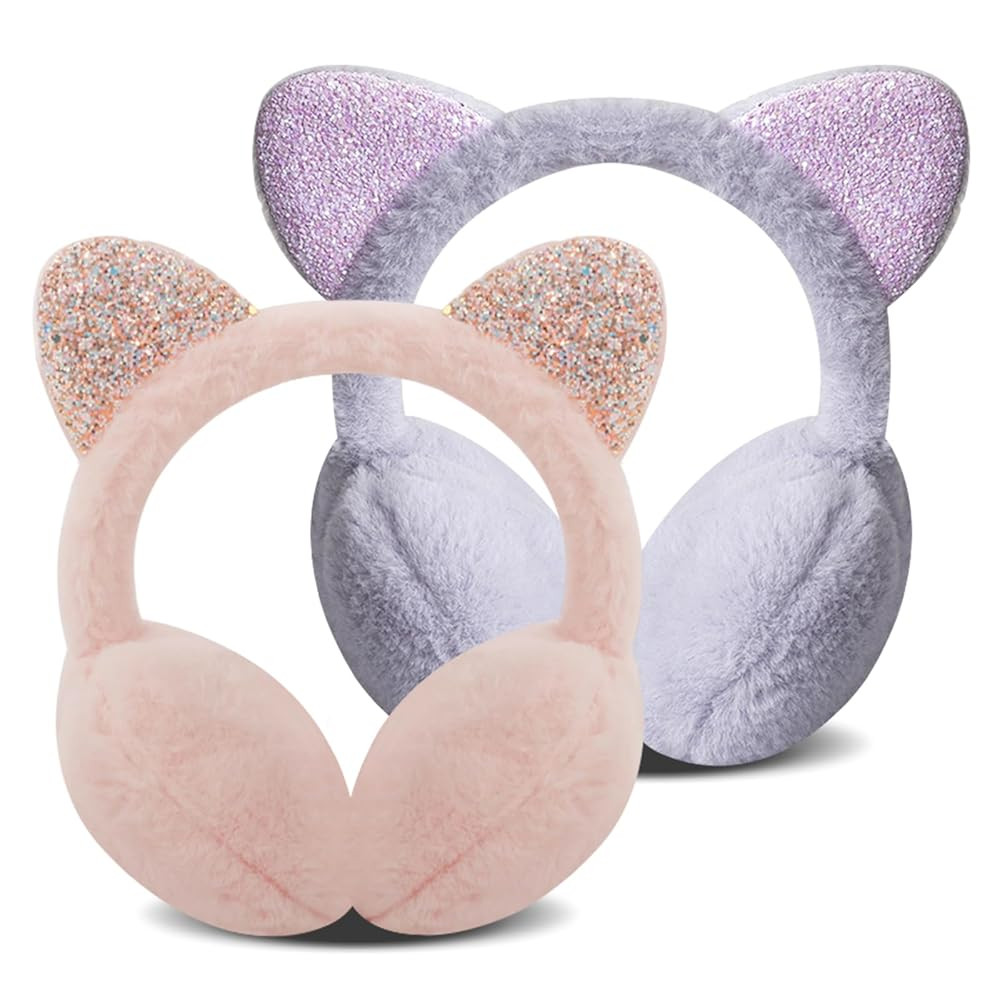 Adorable Cat Ear Muffs - Cozy Winter Warmth with Feline Style